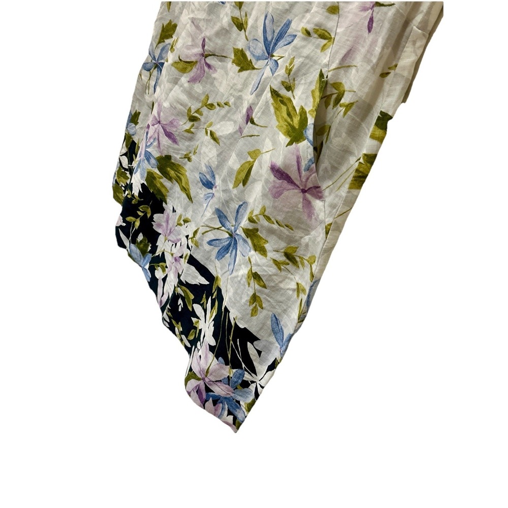 J.Jill Love Linen Floral Shift Dress Womens Petite L Sleeveless Pockets Summer - Picture 6 of 10